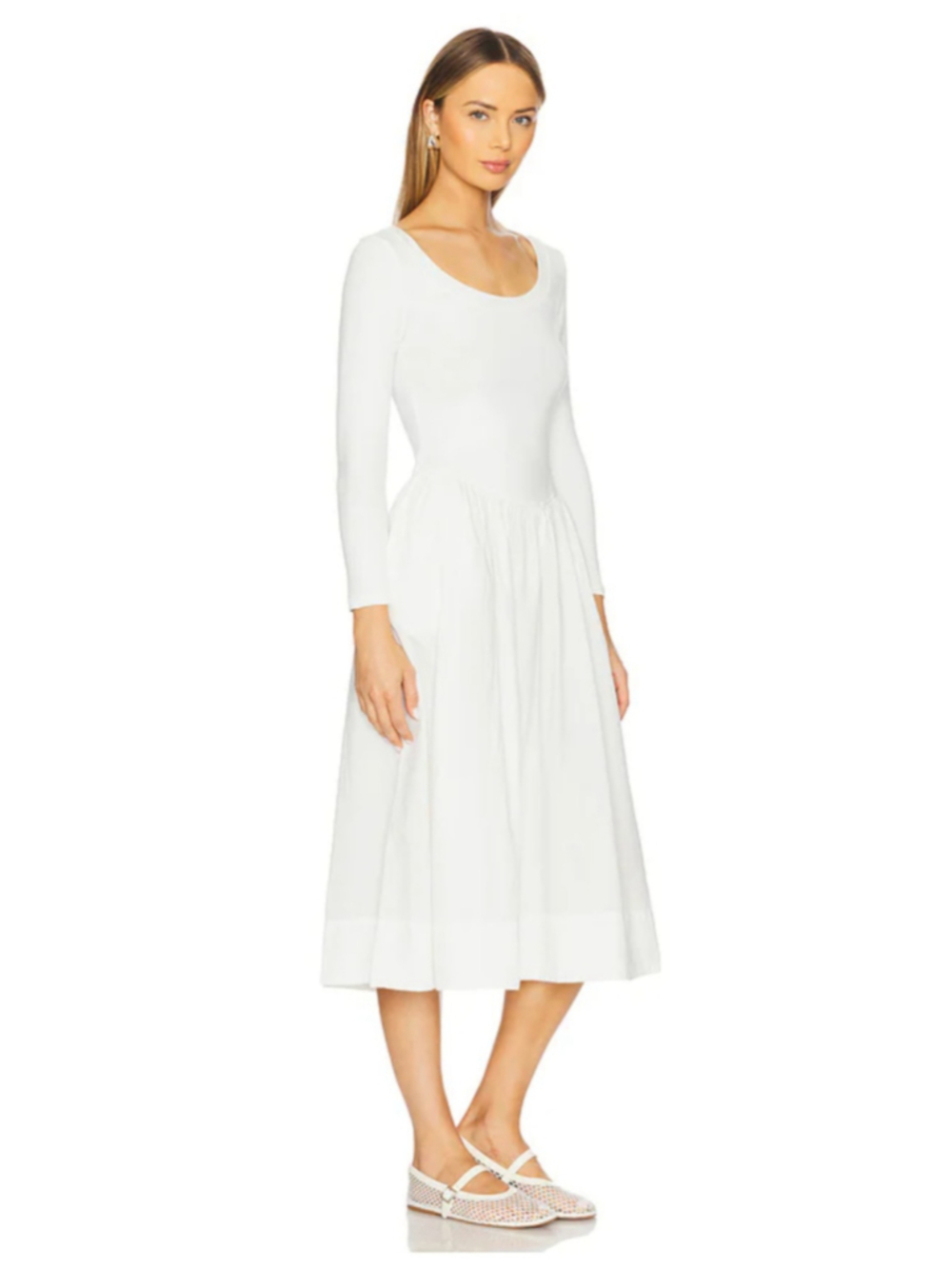Women's Free People White Midi Dress Size S (pallet dust spots, see photos)